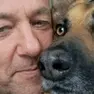 Fabio Di Leva con il suo pastore tedesco Gioia