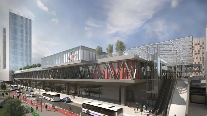 Il rendering della stazione ferroviaria di Mestre