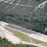 Una foto dall’alto nell’area di Fiames con centinaia di casette posizionate