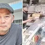 A sinistra Shimpei Tominaga, a destra il momento del pugno che ne causato la morte
