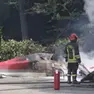 Ultraleggero precipita vicino a ferrovia, due feriti