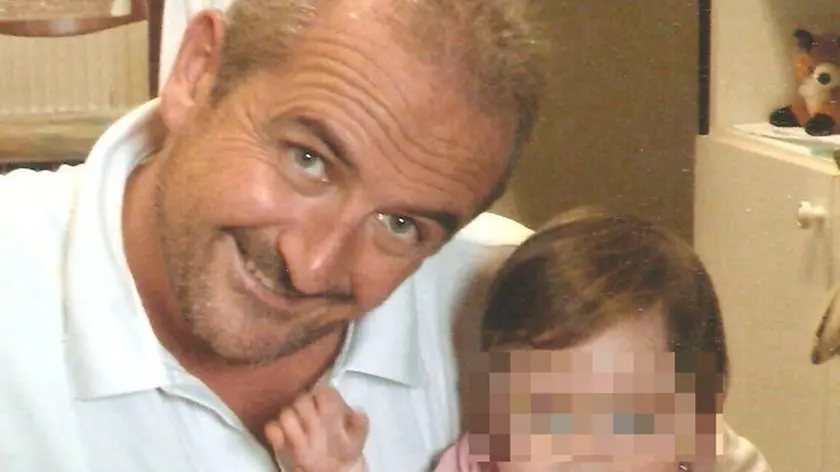 Andrea Tonello, 45 anni di Vigonza con la figlia quando ancora era piccola