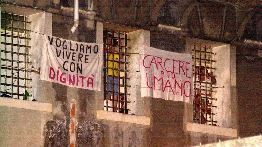Una protesta in carcere a Venezia