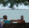 Due mestrini si godono il fresco in punta San Giuliano foto porcile