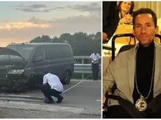 I rilievi della polizia locale di Eraclea e il 40enne Massimiliano Burato (foto Bortoluzzi)