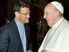 Don Andrea Albertin, teologo padovano, durante un incontro con Papa Francesco