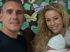 Igor Cassina con la moglie Valentina Nardin e la piccola Athena