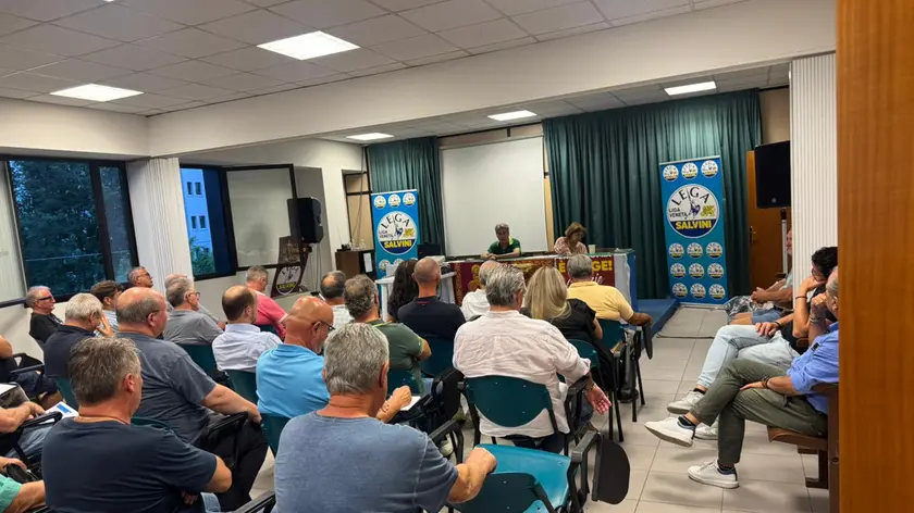 Un’immagine della riunione della Lega di Treviso lunedì al K3