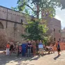 La protesta dei cittadini contro l'abbattimento degli alberi