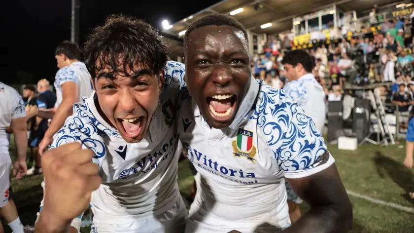 Beni e Casartelli dopo la vittoria con l’Irlanda (foto World Rugby)