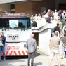 Il camion davanti alla chiesa per il funerale di Dausto Zamuner, carrozziere di San Donà