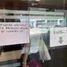 Il cartello all'ingresso del Tribunale di Venezia