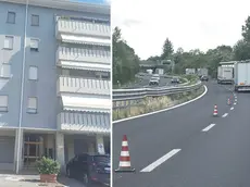 Il palazzo in cui abitava Michele Gallo, a destra il luogo dell'incidente