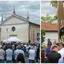 Due momenti del funerale dell'imprenditore Fabio Nosella, morto a 51 anni