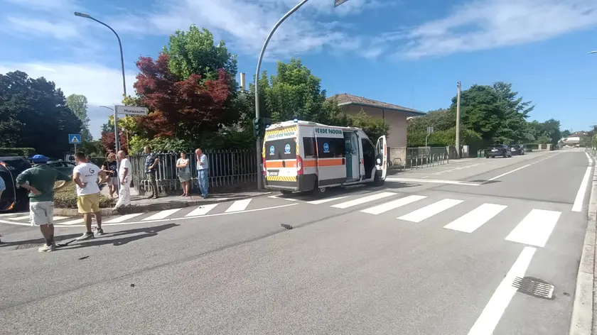 La scena dell'incidente a Noventa Padovana