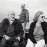 Gianni Berengo Gardin con la moglie in barca per Venezia, assieme a Stefano Stipitivich