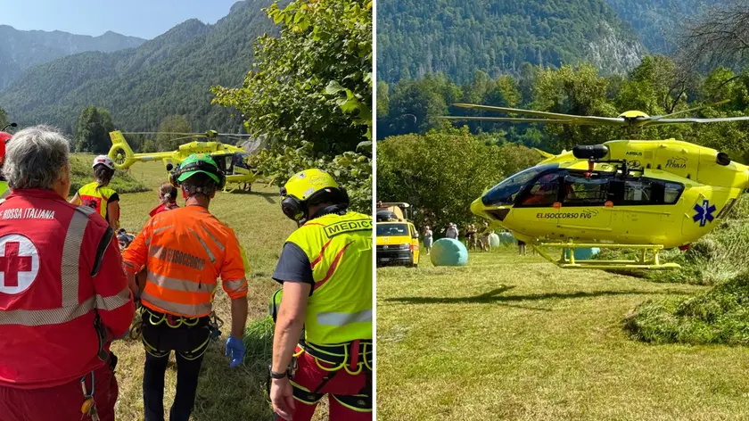 L'intervento dei soccorritori a Forni di Sopra