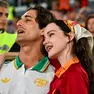 Damiano David allo stadio per vedere la Roma con Dove Cameron