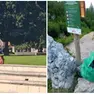 Un turista in mutande in Prato della Valle a Padova e immondizie lasciate in montagna