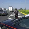 Un posto di blocco dei carabinieri