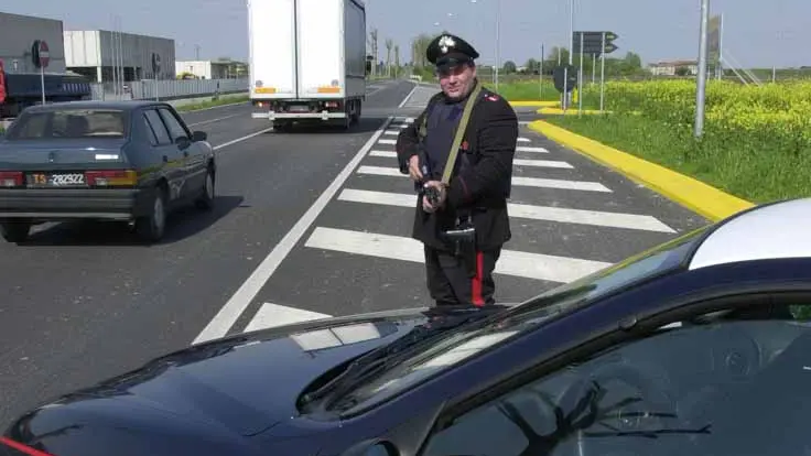 Un posto di blocco dei carabinieri