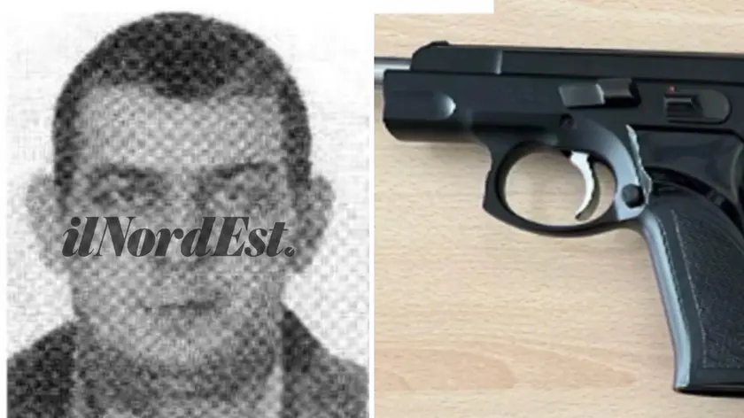 A sinistra Hasan Uzun, a destra la pistola ritrovata nella stazione ferroviaria (foto Tg1)