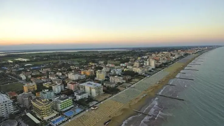 Una veduta aerea del litorale di Jesolo