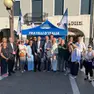 Il gazebo di Fratelli d'Italia in piazza Ferretto a Mestre