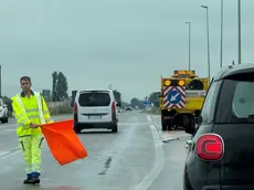 Romea chiusa in seguito all'incidente mortale (foto Pòrcile)