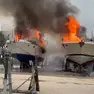I due yacht avvolti dalle fiamme