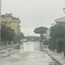 Una strada allagata a Caorle