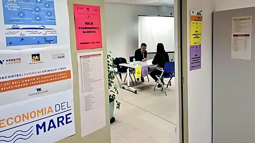 Un colloquio per le selezioni della Grimaldi Lines