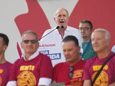 Luca Zaia sul palco di Pontida. Con la sua candidatura si prepara a trascinare la Lega