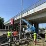 I lavori per la demolizione del cavalcavia Bottenigo