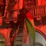 Il manifestante che ha appeso la bandiera della Palestina sul Municipio di Mestre