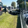 L'auto finita fuori strada sulla Triestina
