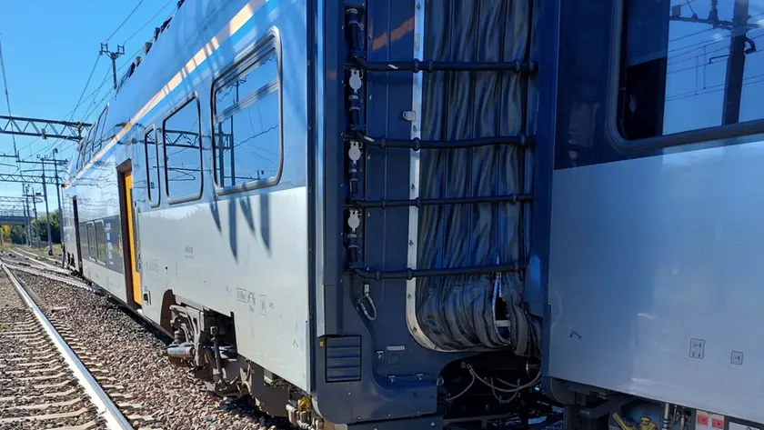 Il treno deragliato nei pressi di Portogruaro