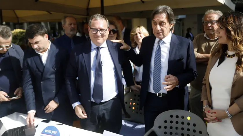 Giovanni Manildo con Sergio Giordani a Padova (foto Agenzia Bianchi)
