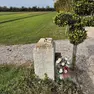 Il cippo dove si trovava il crocifisso in via Cristo Re a Jesolo