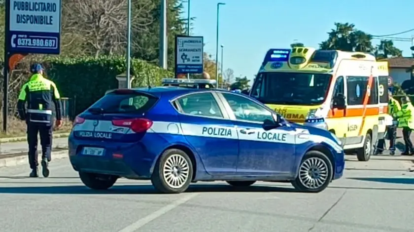 Il luogo dell’incidente in via Giovanni XXIII a Borbiago
