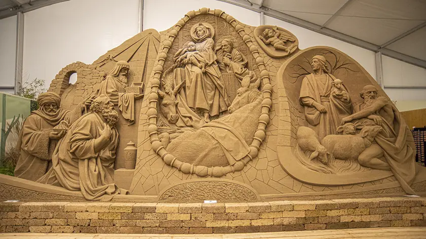 Un presepe di sabbia allestito a Jesolo