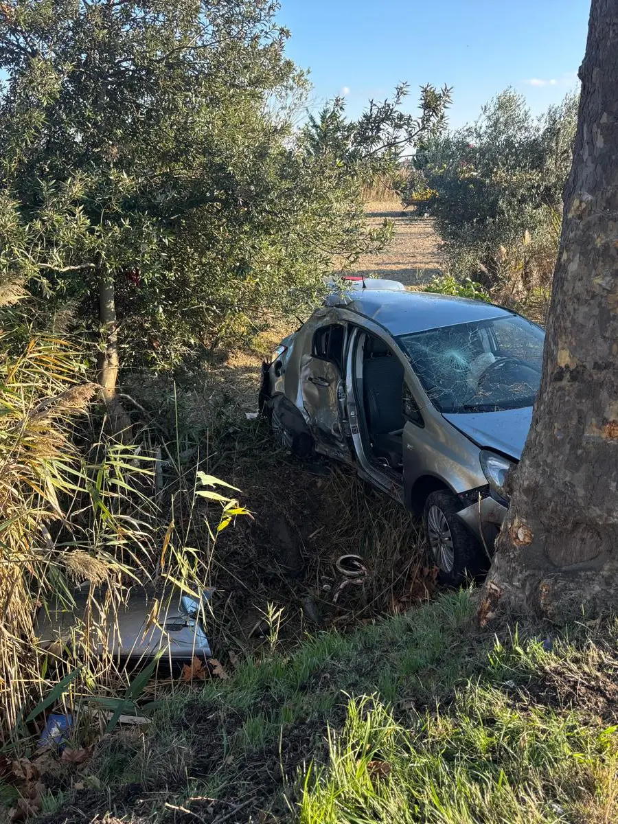 L'auto schiantata. Foto Bortoluzzi