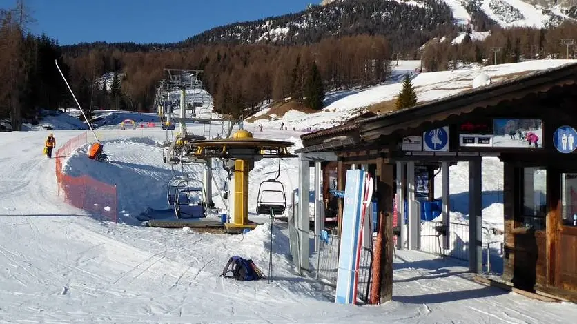 La seggiovia baby di Socrepes durante la stagione invernale