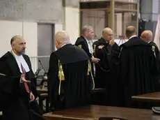 Aula bunker di Mestre durante la sentenza (Foto Pòrcile)