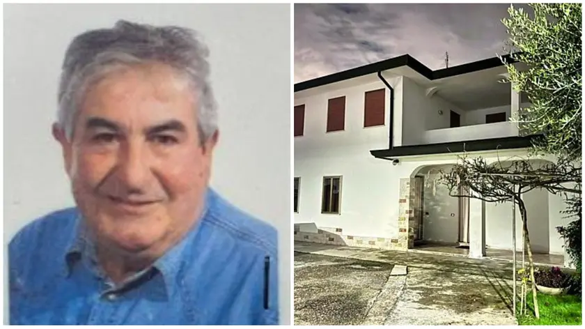 Angelo Brugnoli, 80 anni, e la villetta dove si è verificato l'incidente domestico (foto Pòrcile)