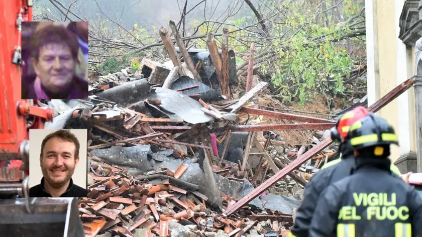 Nei riquadri Quirin Kuhnert, 32 anni, e Guerrina Skocaj, 83 anni, morti nella frana di Brazzano