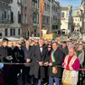 Il taglio del nastro del ponte votivo della Salute