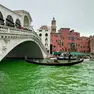 L'acqua verde sul Canal Grande a Venezia (foto Marta Buso/Interpress)