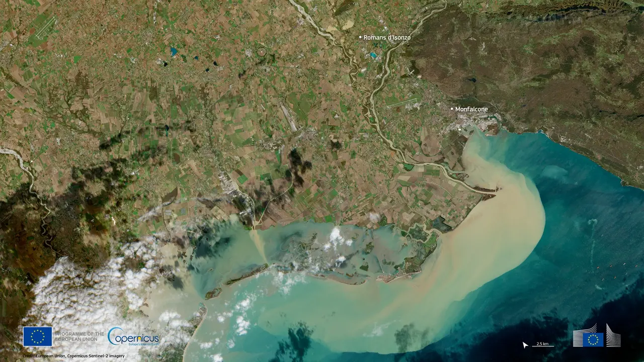 L'immagine scattata dal satellite Copernicus 2