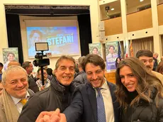 La festa di Alberto Stefani con i sostenitori a Borgoricco (foto Piran)